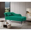 Streamdale Furniture Streamdale Velvet Chaise Lounge - Green, Tufted, Nailhead, Left Arm