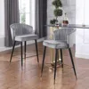 Streamdale Furniture Streamdale Velvet Counter Height Stool With Channel Tufting