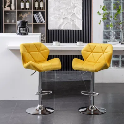 Streamdale Furniture Streamdale Velvet Diamond Tufted Swivel Adjustable Height Barstool