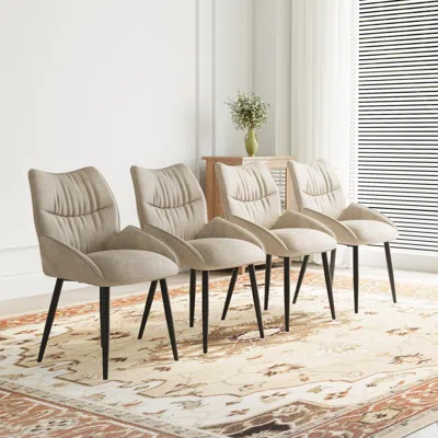 Streamdale Furniture Streamdale Velvet Dining Chair Set (4) Modern, Minimalist Design