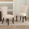 Streamdale Furniture Streamdale Velvet Dining Chair, T-strap Thick Cushion, Solid Wood Legs, Set Of 2