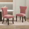 Streamdale Furniture Streamdale Velvet Dining Chair, T-strap Thick Cushion, Solid Wood Legs, Set Of 2