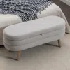 Streamdale Furniture Streamdale Velvet Fabric Storage Bench Bedroom Bench With Wood Legs For Living