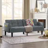 Streamdale Furniture Streamdale Velvet Futon Couch Convertible Folding Sofa Bed Tufted Couch For Apartment In Blue