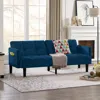 Streamdale Furniture Streamdale Velvet Futon Couch Convertible Folding Sofa Bed Tufted Couch For Apartment In Blue