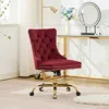 Streamdale Furniture Streamdale Velvet Home Office Chair - Wine Red In Red