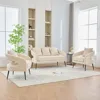 Streamdale Furniture Streamdale Velvet Living Room Set: Loveseat & 2 Chairs, Beige