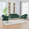 Streamdale Furniture Streamdale Velvet Living Room Set: Loveseat & 2 Chairs, Green In Green