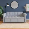 Streamdale Furniture Streamdale Velvet Loveseat Sofa Bed - Gray Pull-out Sleeper Couch