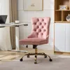 Streamdale Furniture Streamdale Velvet Office Chair - Tufted, Adjustable, Swivel (pink)
