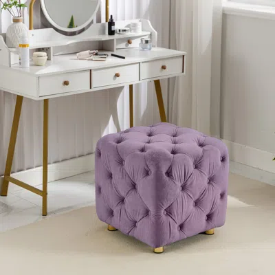 Streamdale Furniture Streamdale Velvet Ottoman In Purple