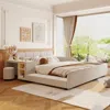 Streamdale Furniture Streamdale Velvet Queen Size Bed Set With Desk & Stool