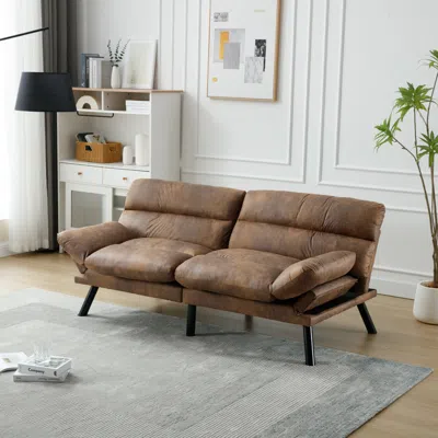 Streamdale Furniture Streamdale Velvet Sofa In Brown
