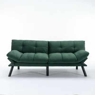 Streamdale Furniture Streamdale Velvet Sofa Bed In Green
