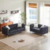 Streamdale Furniture Streamdale Velvet Sofa Set: 3+2 Seater, Wood Frame, Metal Legs, Cushions