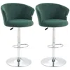Streamdale Furniture Streamdale Velvet Swivel Barstools With Footrest (set Of 2)