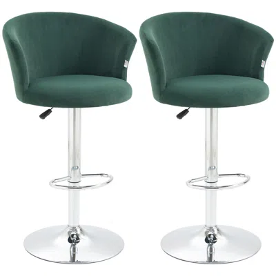 Streamdale Furniture Streamdale Velvet Swivel Barstools With Footrest (set Of 2)