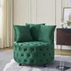 Streamdale Furniture Streamdale Velvet Swivel Chair With Tufted Design