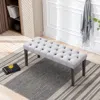 Streamdale Furniture Streamdale Velvet Tufted Bench Ottoman