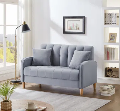 Streamdale Furniture Streamdale Velvet Tufted Loveseat For Small Spaces