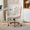 Streamdale Furniture Streamdale Velvet Tufted Office Chair - Adjustable & Swivel (beige)