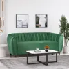 Streamdale Furniture Streamdale Velvet Tuxedo Sofa Channel Stitching, Modern Elegance