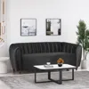 Streamdale Furniture Streamdale Velvet Tuxedo Sofa With Channel Stitching