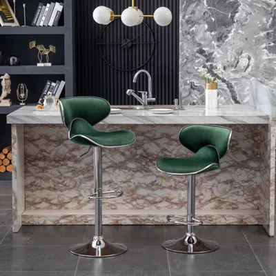 Streamdale Furniture Streamdale Velvet Upholstered Adjustable Swivel Barstool
