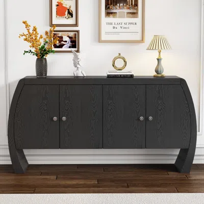 Streamdale Furniture Streamdale Veneer Storage Cabinet With Curved Legs