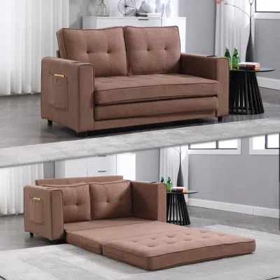 Streamdale Furniture Streamdale Versatile 3-in-1 Sofa Bed With Storage And Cup Holders For Compact Spaces
