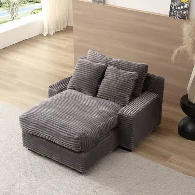 Streamdale Furniture Streamdale Versatile Corduroy Daybed With Cloud-like Comfort And Stylish Design In Gray