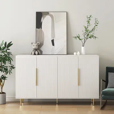 Streamdale Furniture Streamdale Versatile Fluted Sideboard Art Deco Meets Mid-century Modern