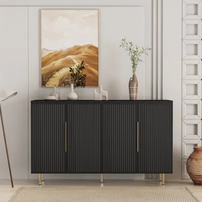 Streamdale Furniture Streamdale Versatile Fluted Sideboard Art Deco Meets Mid-century Modern