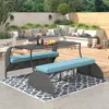 Streamdale Furniture Streamdale Versatile Rattan Sofa & Table Set With Easy Conversion