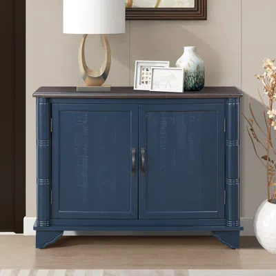 Streamdale Furniture Streamdale Versatile Retro Console Table With Four Color Options In Blue