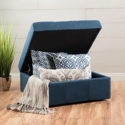 Streamdale Furniture Streamdale Versatile Storage Ottoman Elevate Your Living Room With Style And Comfort In Blue