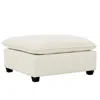 Streamdale Furniture Streamdale Vertical Channel Linen Sectional Sofa Ottoman