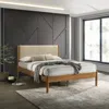 Streamdale Furniture Streamdale Vichy Rubberwood Platform Bed In Light Walnut, Queen