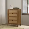 Streamdale Furniture Streamdale Vichy Wood And Rattan 4-drawer Chest