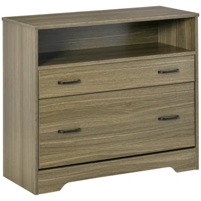 Streamdale Furniture Streamdale Vinsetto 2-drawer Lateral File Cabinet, Charcoal Grey