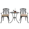 Streamdale Furniture Streamdale 3 Piece Bistro Table Set Cast Aluminum Outdoor Patio Furniture With Umbrella Hole Patio B