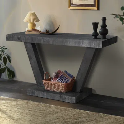 Streamdale Furniture Streamdale Vintage Distressed Wood Entryway Bench With Storage - 60" Antique Black
