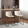 Streamdale Furniture Streamdale Vintage Faux Leather Counter Stools (set Of 2)