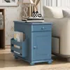 Streamdale Furniture Streamdale Vintage Flip Top End Table With Usb & Drawer