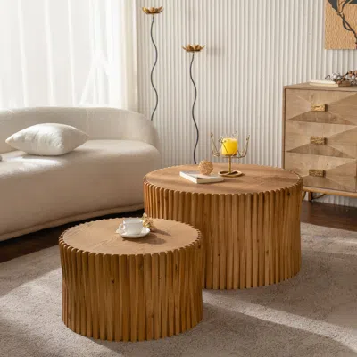 Streamdale Furniture Streamdale Vintage Nesting Coffee Table Set (set Of 2) - Natural