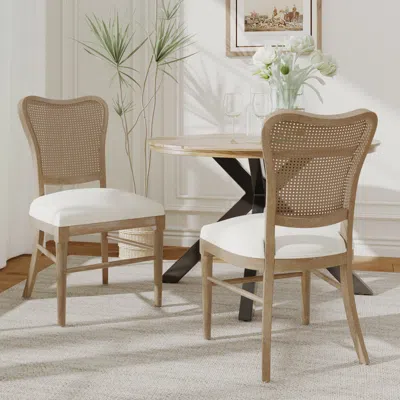 Streamdale Furniture Streamdale Vintage Rattan Dining Chair: Retro Charm, Premium Comfort Set Of 2