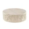 Streamdale Furniture Streamdale Vintage Round Coffee Table For Living Room, Fiberglass & Imitation Stone In Neutral