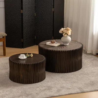 Streamdale Furniture Streamdale Vintage Textured Nesting Coffee Table Set (set Of 2)