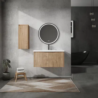 Streamdale Furniture Streamdale Wall-mounted Bathroom Vanity With Sink And Storage