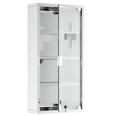 Streamdale Furniture Streamdale Wall-mounted Medicine Cabinet With Locking Glass Door
